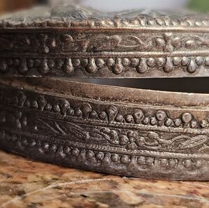 Foo Dog Container Low Profile Foo Dog Theme Round Metal Container